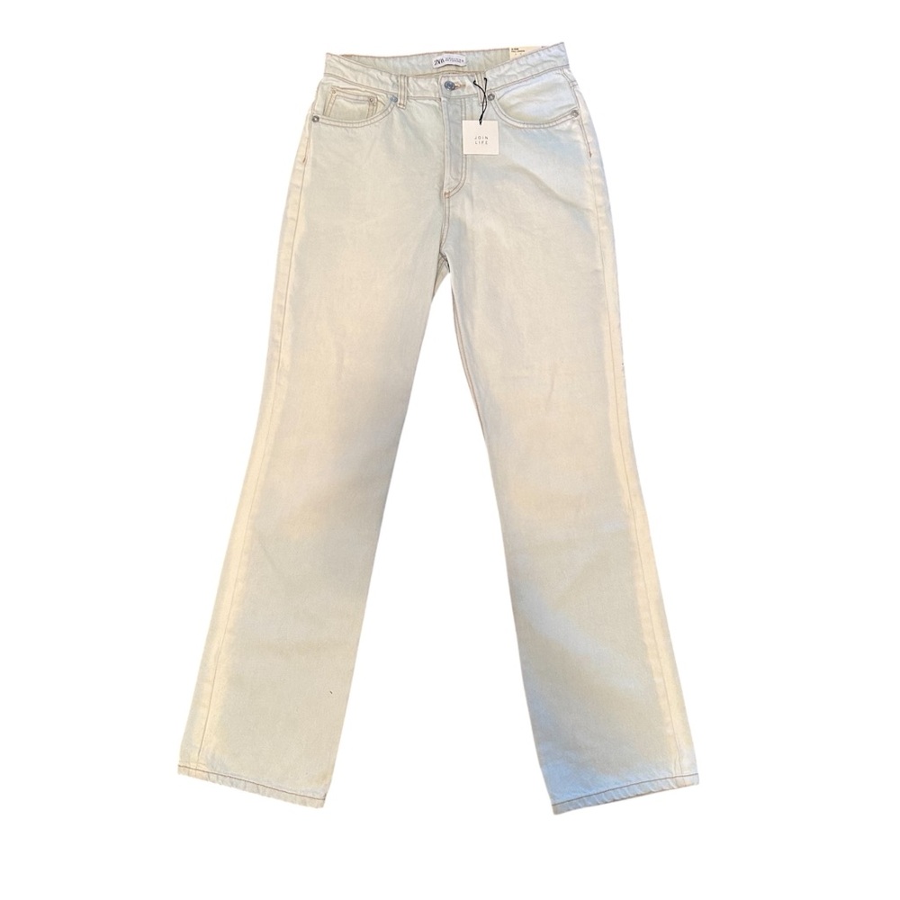 Zara High Rise Full Length Straight Leg Jeans Women’s Size 6 Light wash